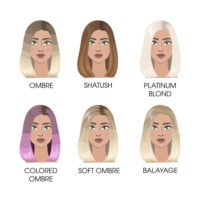 Виды окрашивания с растяжкой цвета