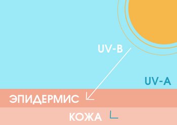 Как действуют UVB/UVA лучи на кожу