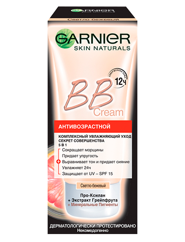 Garnier BB cream Секрет Совершенства	BB-КРЕМ АНТИВОЗРАСТНОЙ, СВЕТЛО-БЕЖЕВЫЙ