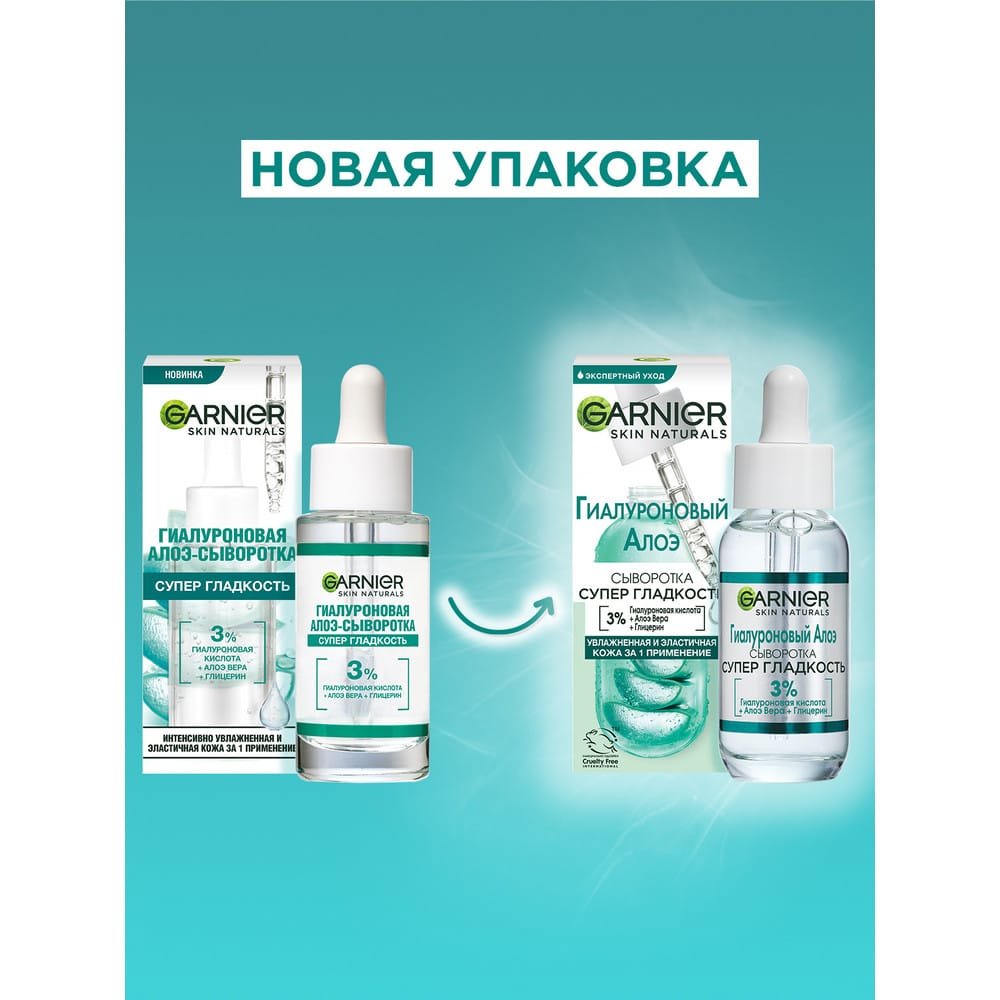 Гиалуроновая Алоэ-сыворотка для лица Супер Гладкость Garnier [купить]