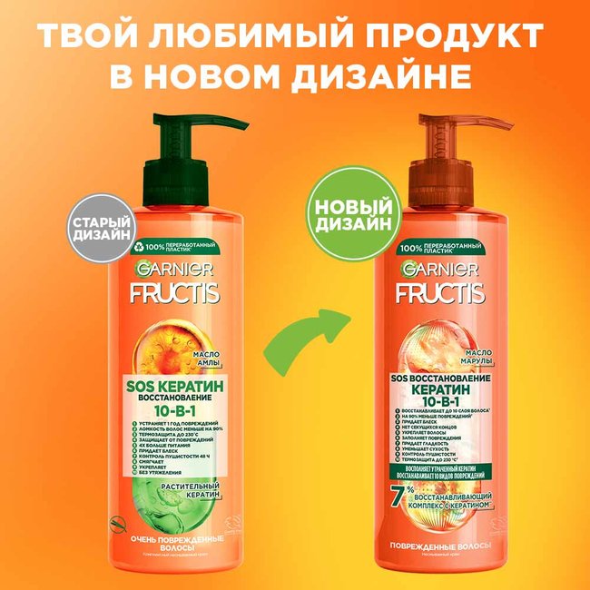 Fructis 10 в 1 SOS Спасатель [Фруктис СОС 10 в 1]: несмываемый крем