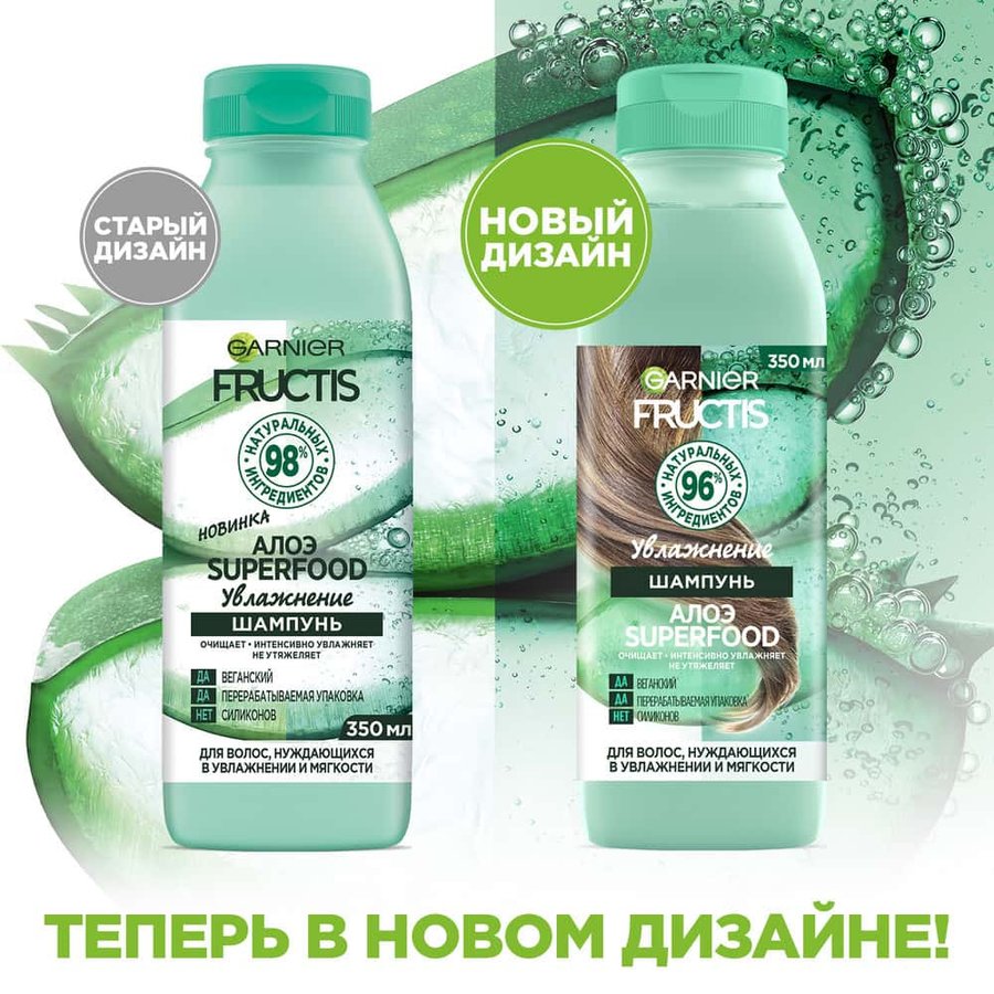 Шампунь для волос с Алоэ Увлажнение SuperFood Fructis Garnier: купить