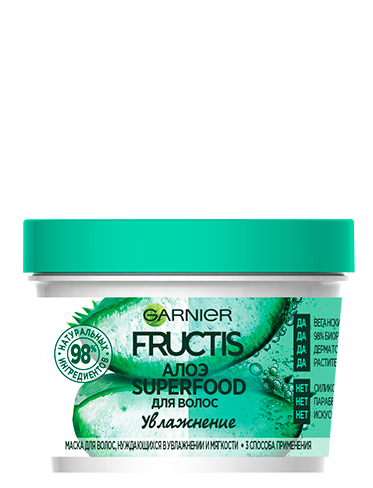 Garnier Fructis SuperFOOD Алоэ	Маска для волос, нуждающихся в увлажнении и мягкости