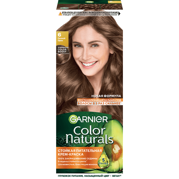 Краска для волос 6 Лесной орех Color Naturals Garnie [купить]