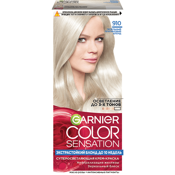 Краска для волос 910 Пепельно-серебристый блонд Color Sensation